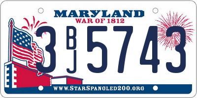MD license plate 3BJ5743