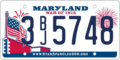 MD license plate 3BJ5748