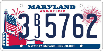 MD license plate 3BJ5762