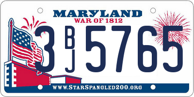 MD license plate 3BJ5765