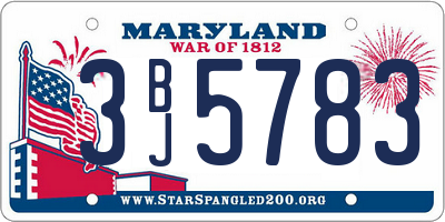 MD license plate 3BJ5783