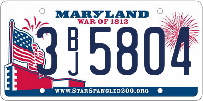 MD license plate 3BJ5804
