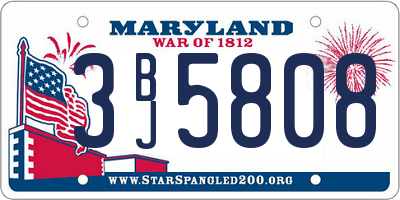 MD license plate 3BJ5808