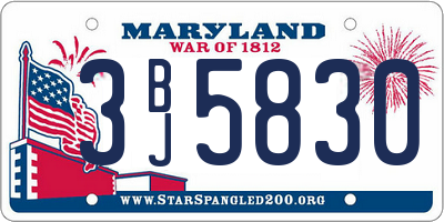 MD license plate 3BJ5830