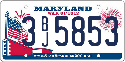 MD license plate 3BJ5853