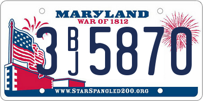 MD license plate 3BJ5870