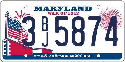 MD license plate 3BJ5874