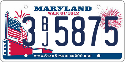 MD license plate 3BJ5875