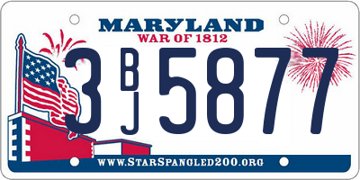 MD license plate 3BJ5877
