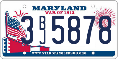 MD license plate 3BJ5878