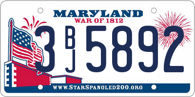 MD license plate 3BJ5892
