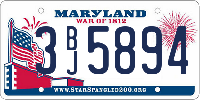 MD license plate 3BJ5894