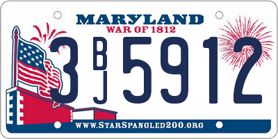 MD license plate 3BJ5912