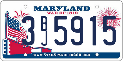 MD license plate 3BJ5915