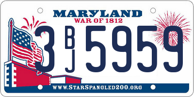 MD license plate 3BJ5959