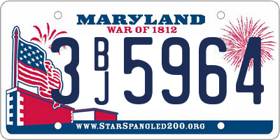 MD license plate 3BJ5964