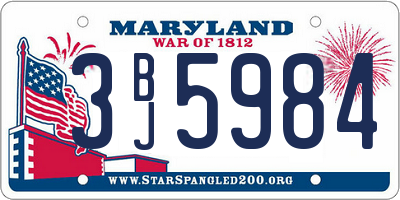 MD license plate 3BJ5984