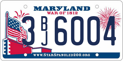 MD license plate 3BJ6004