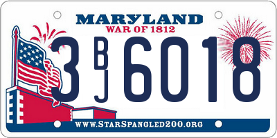 MD license plate 3BJ6018