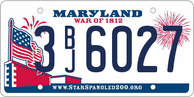 MD license plate 3BJ6027