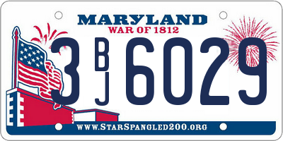 MD license plate 3BJ6029