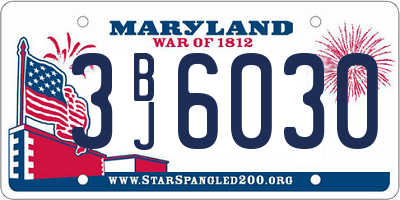 MD license plate 3BJ6030