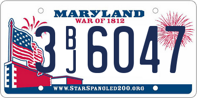 MD license plate 3BJ6047