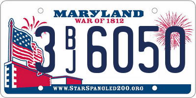 MD license plate 3BJ6050