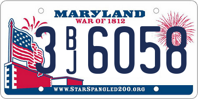 MD license plate 3BJ6058