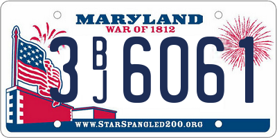 MD license plate 3BJ6061