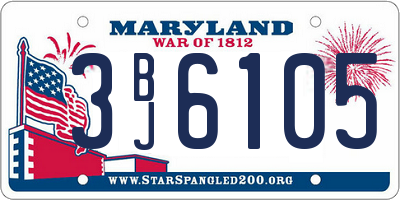 MD license plate 3BJ6105