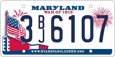 MD license plate 3BJ6107