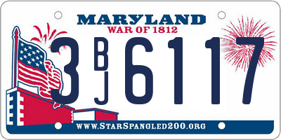 MD license plate 3BJ6117