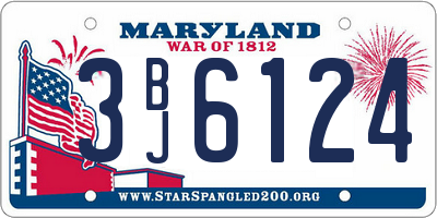 MD license plate 3BJ6124
