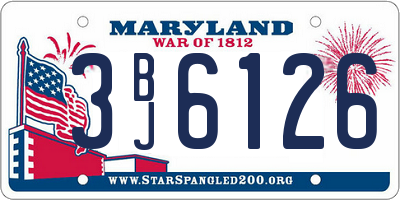 MD license plate 3BJ6126