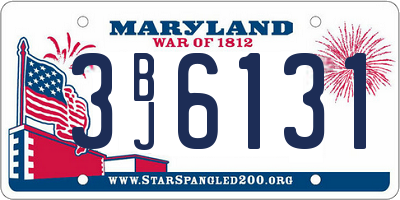 MD license plate 3BJ6131