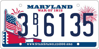 MD license plate 3BJ6135