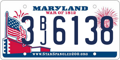 MD license plate 3BJ6138