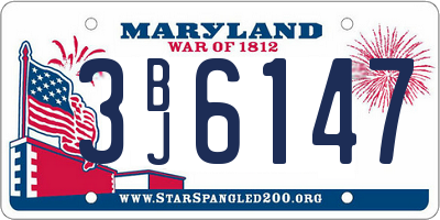 MD license plate 3BJ6147