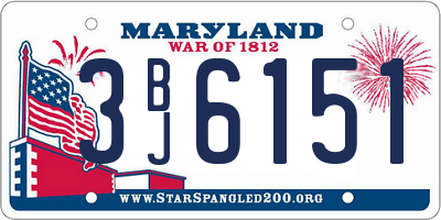 MD license plate 3BJ6151