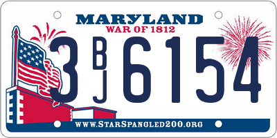 MD license plate 3BJ6154