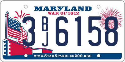 MD license plate 3BJ6158