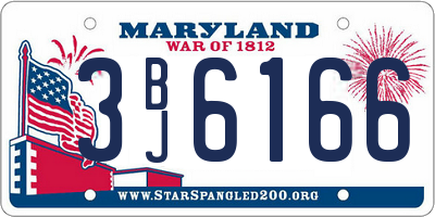 MD license plate 3BJ6166