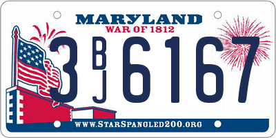 MD license plate 3BJ6167