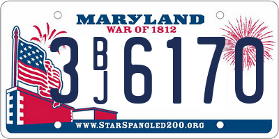 MD license plate 3BJ6170