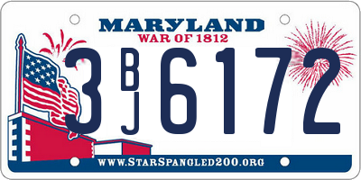 MD license plate 3BJ6172