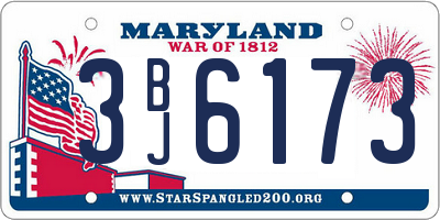 MD license plate 3BJ6173
