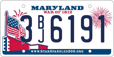 MD license plate 3BJ6191