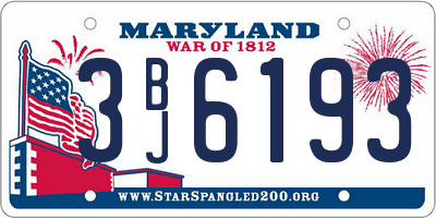 MD license plate 3BJ6193