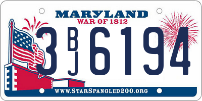 MD license plate 3BJ6194